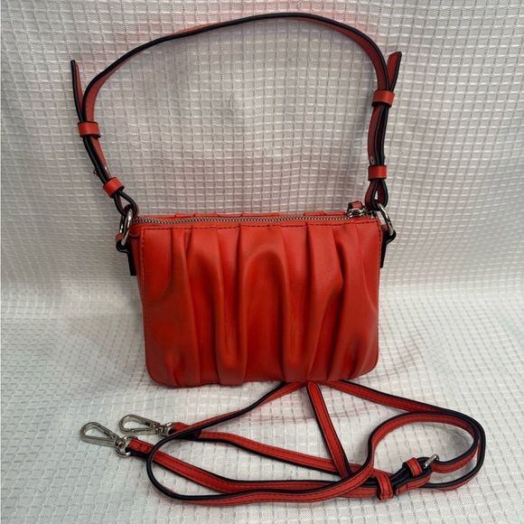Tahari Handbags - Tahari Vibrant Red/Orange Crossbody Bag